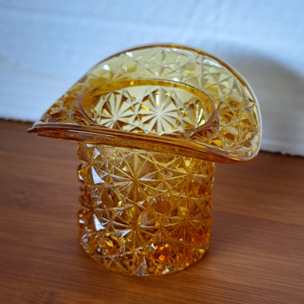 Vintage amber glass hat